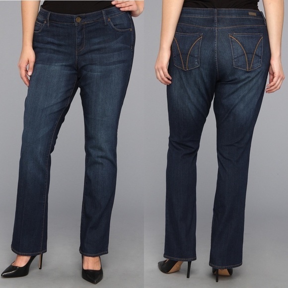 KUT FROM THE KLOTH FARRAH BABY BOOTCUT DENIM DARK WASH BLUE JEANS - Picture 1 of 15